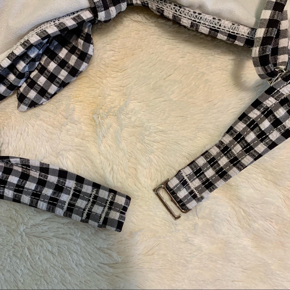Black and White Gingham Bikini Top - Picture 5 of 5